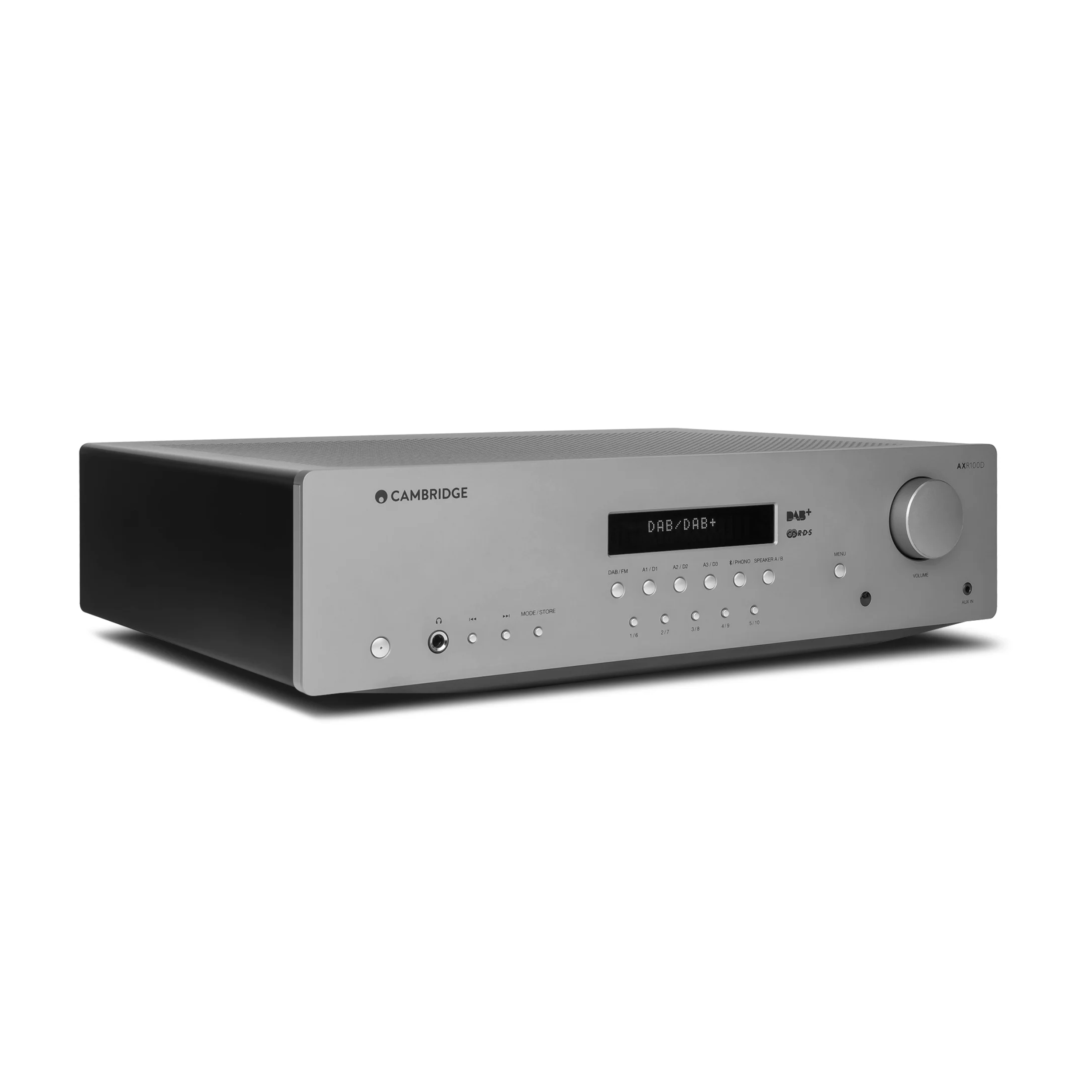 Cambridge Stereo-Receiver AXR100D front gedreht Cambridge Stereo-Receiver AXR100D front gedreht