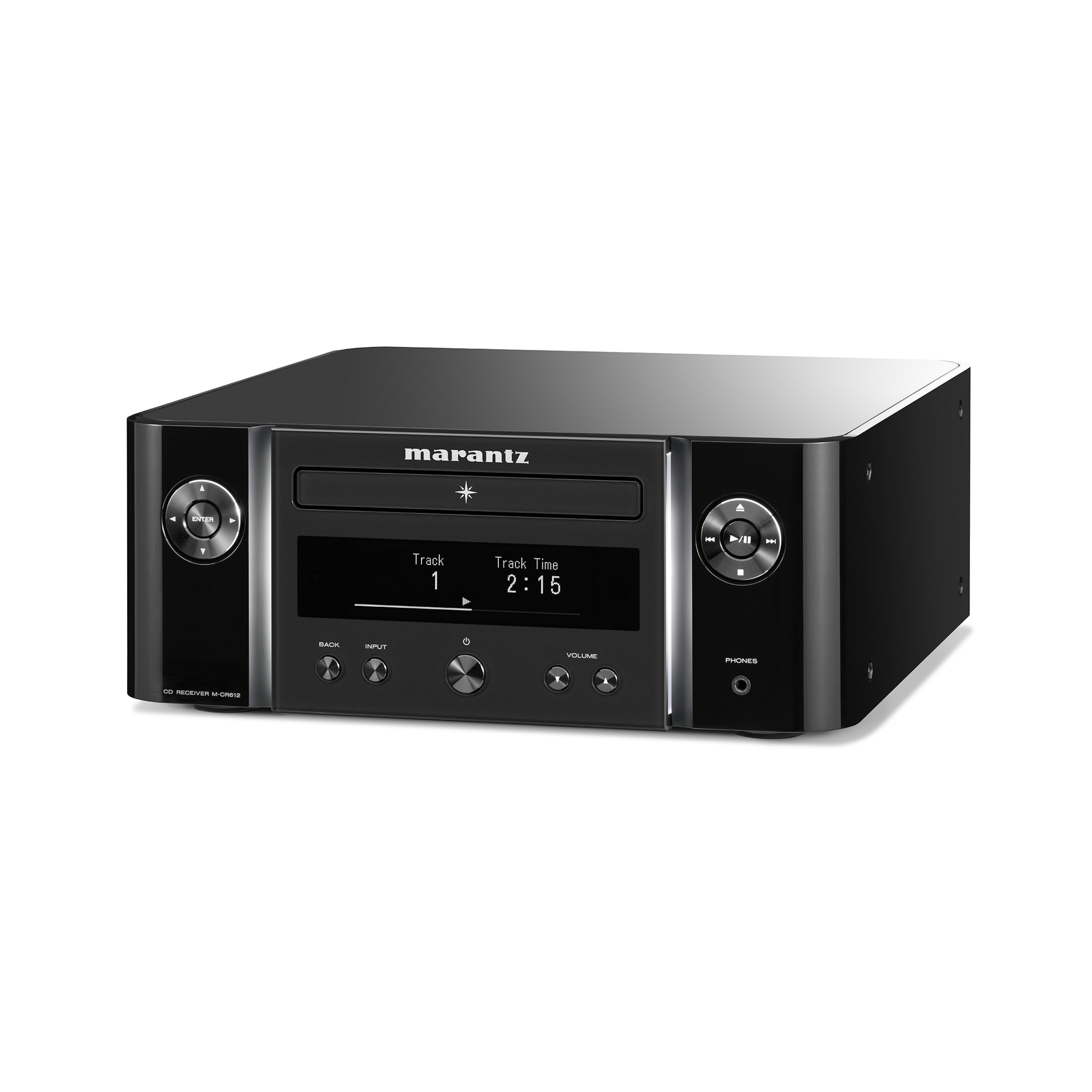 Marantz MCR-612 in black front turned Marantz MCR-612 in black front turned