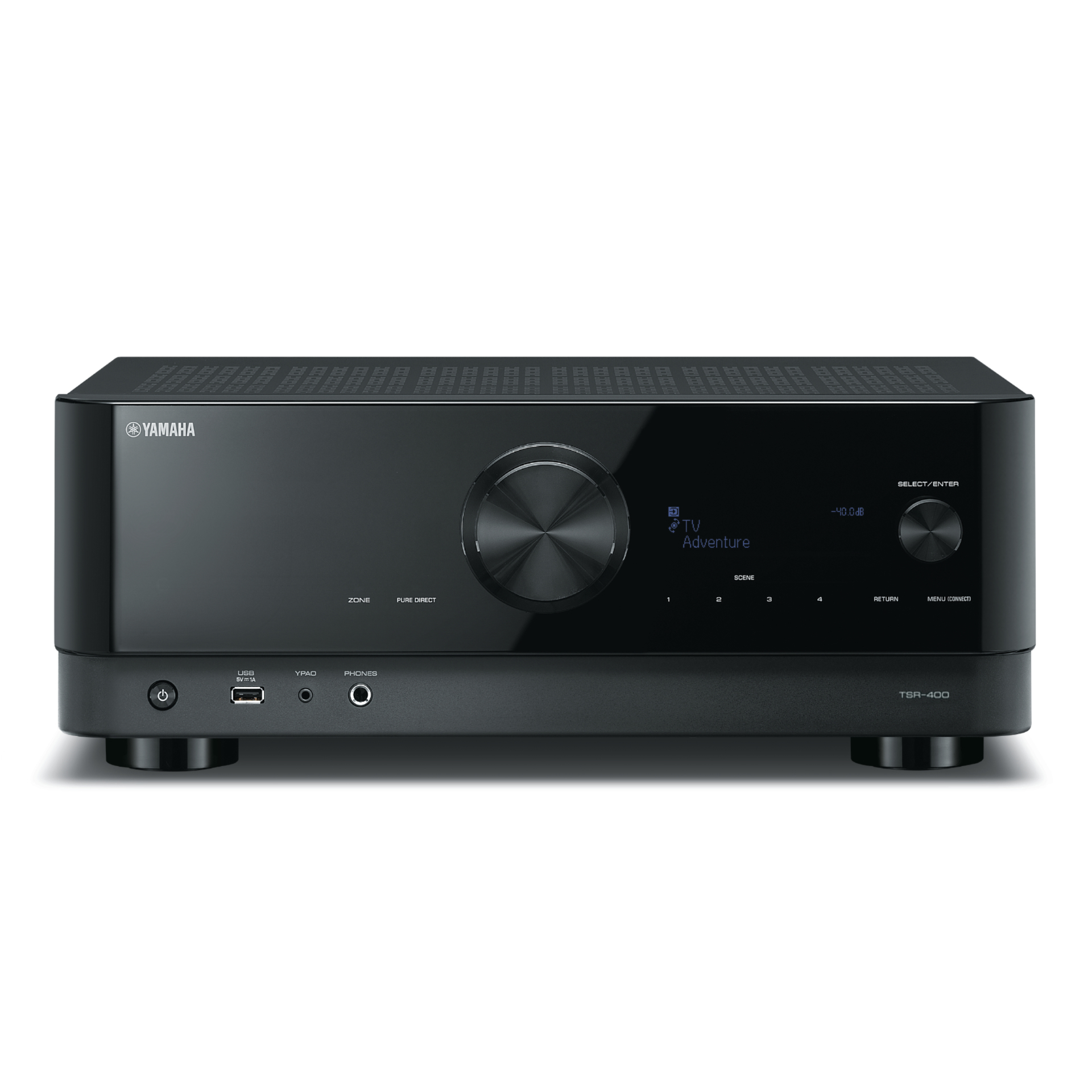 Yamaha AV Receiver TSR-400 black front panel Yamaha AV Receiver TSR-400 black front panel