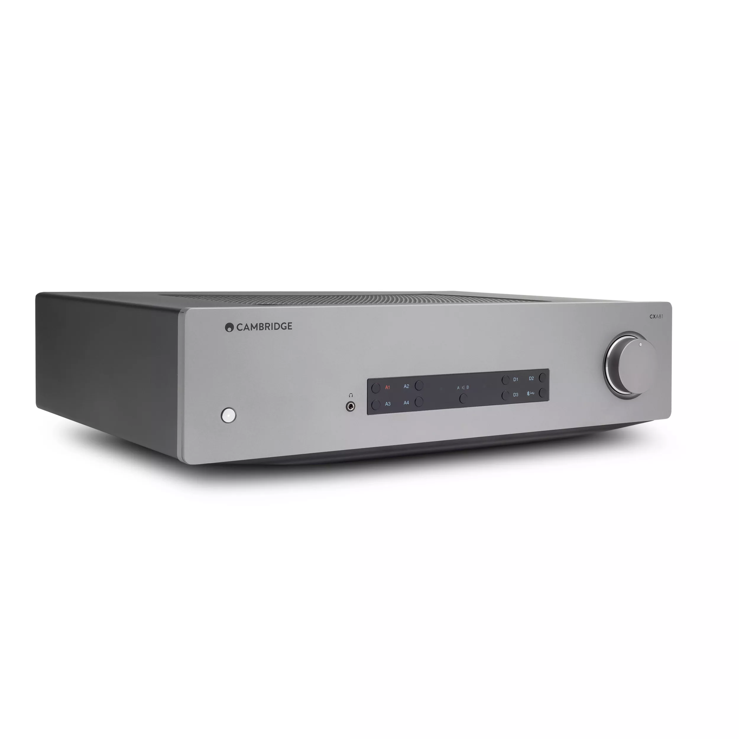 Cambridge Stereo Vollverstärker CXA81 grau front gedreht Cambridge Stereo Vollverstärker CXA81 grau front gedreht
