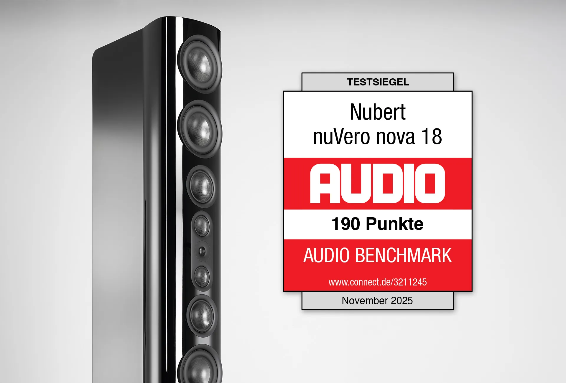 nuVero nova 18 mit Siegel Audio Benchmark 190 Punkte
