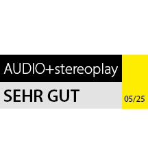 Testsiegel von AUDIO+stereoplay mit der Bewertung „Sehr Gut“ aus Ausgabe 05/25