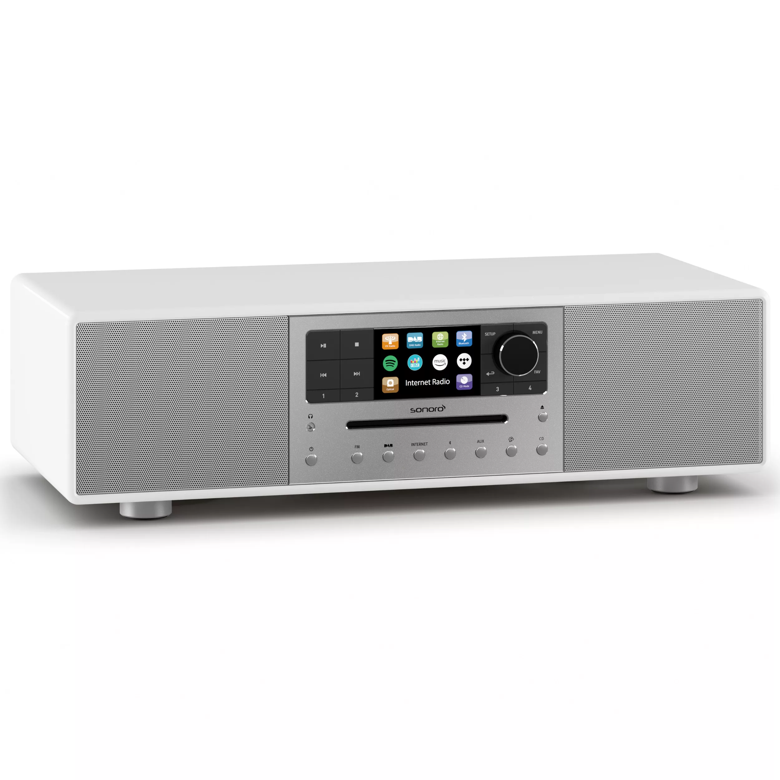 Sonoro CD-Receiver Meisterstück in Weiß Vorderseite gedreht