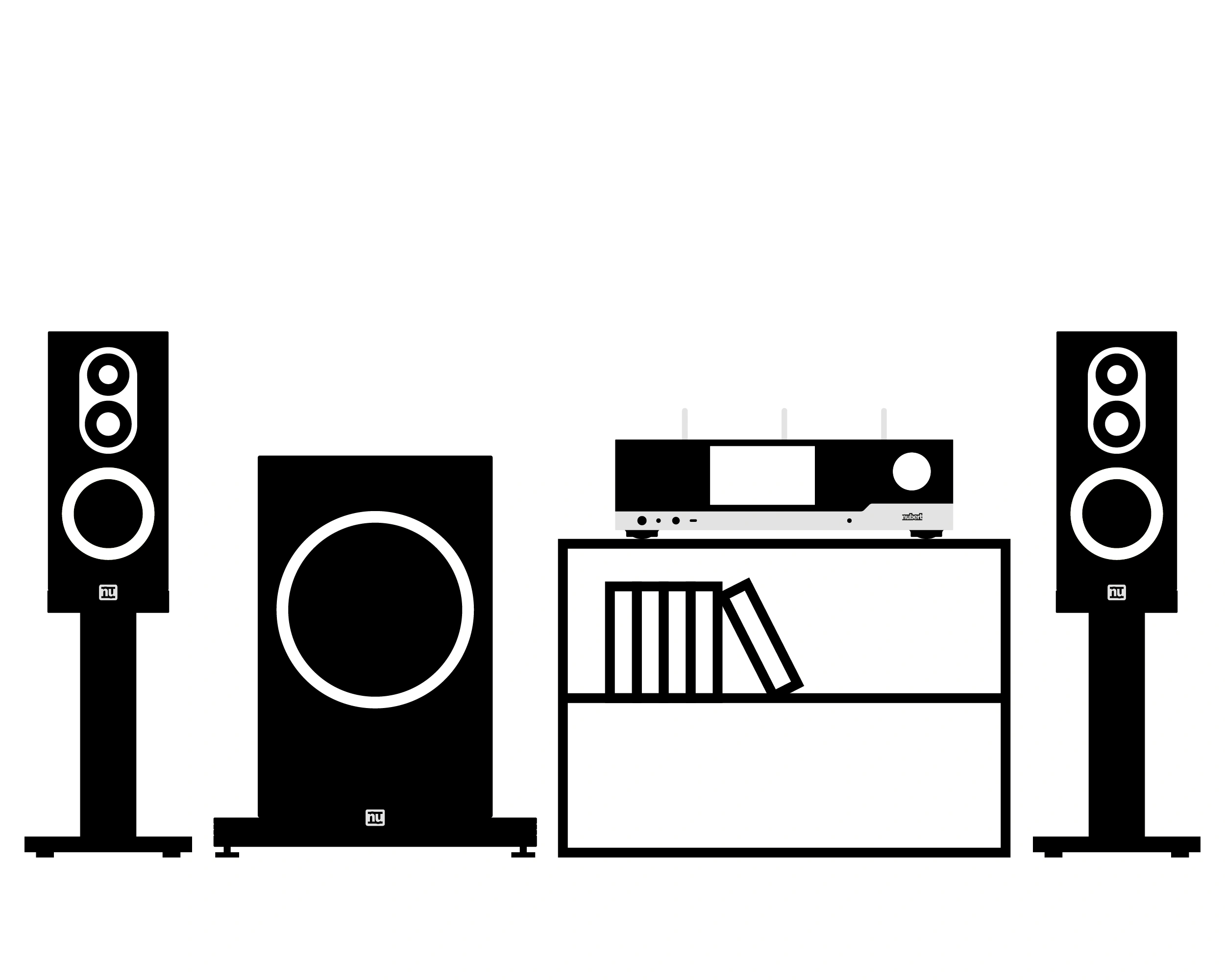 nuControl X-2 Anwendungsbeispiel mit Subwoofer