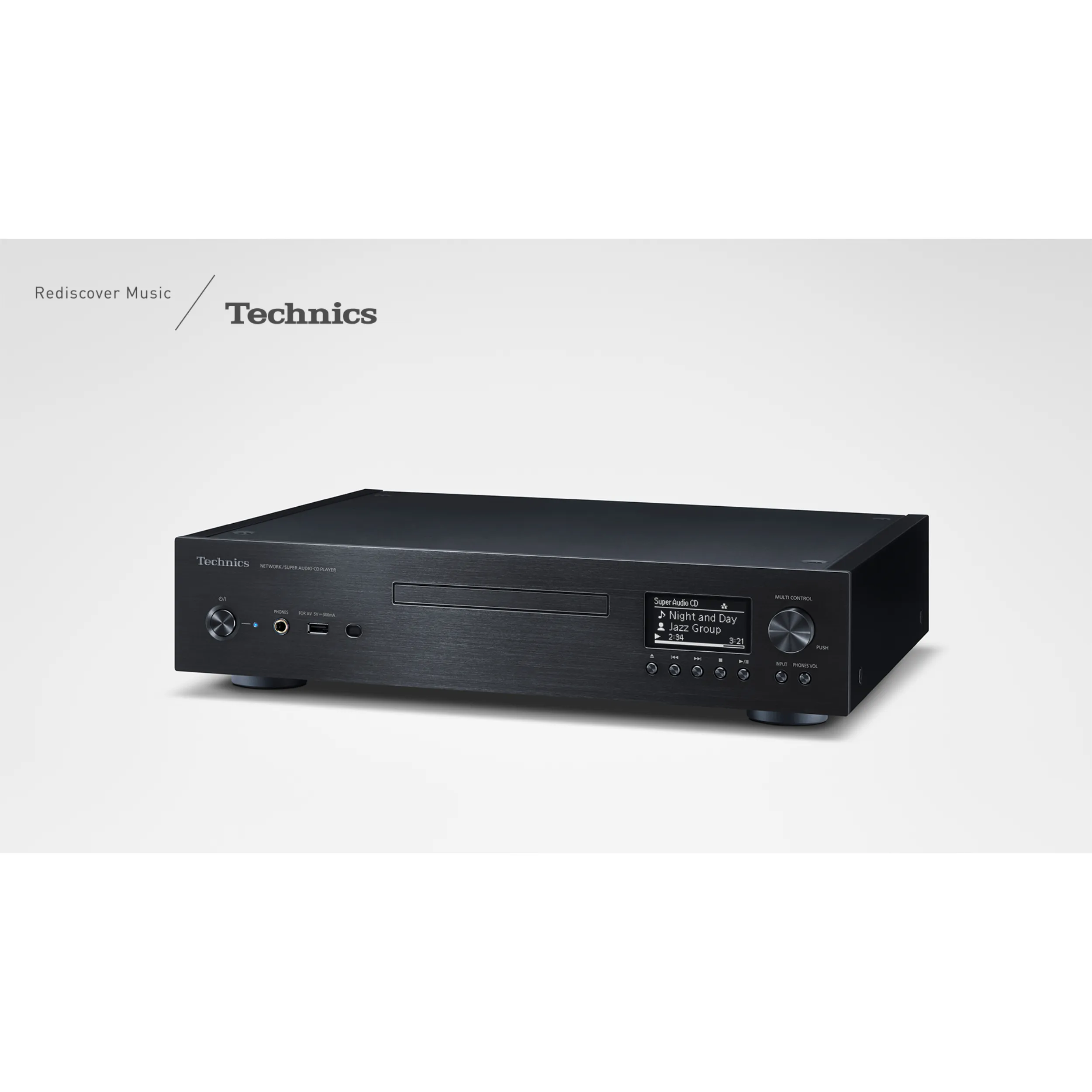 Technics multi-player SL-G700M2 in black front turned Technics multi-player SL-G700M2 in black front turned