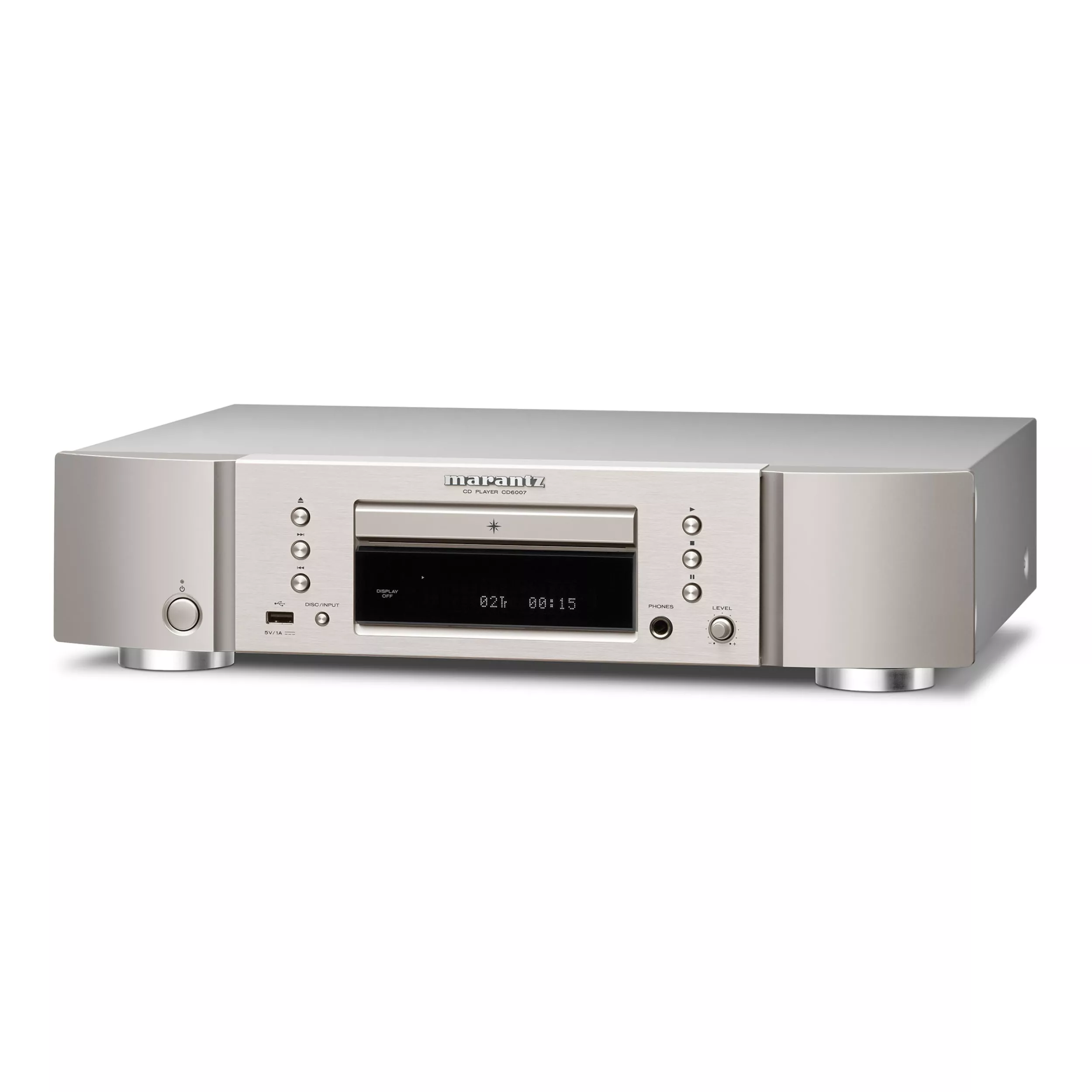 Marantz CD6007 in Silber Vorderseite gedreht