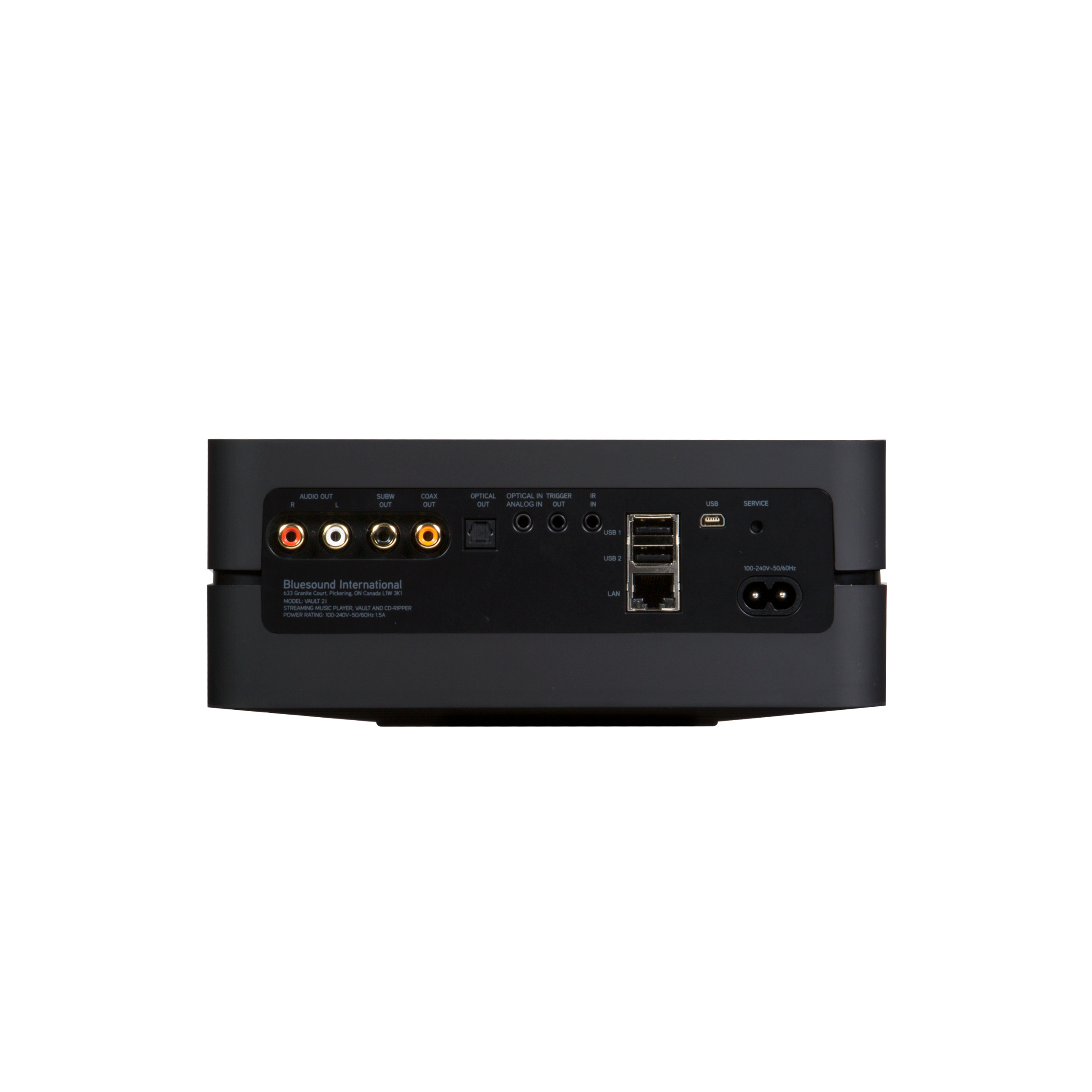 Bluesound Netzwerkserver schwarz back Bluesound Netzwerkserver schwarz back