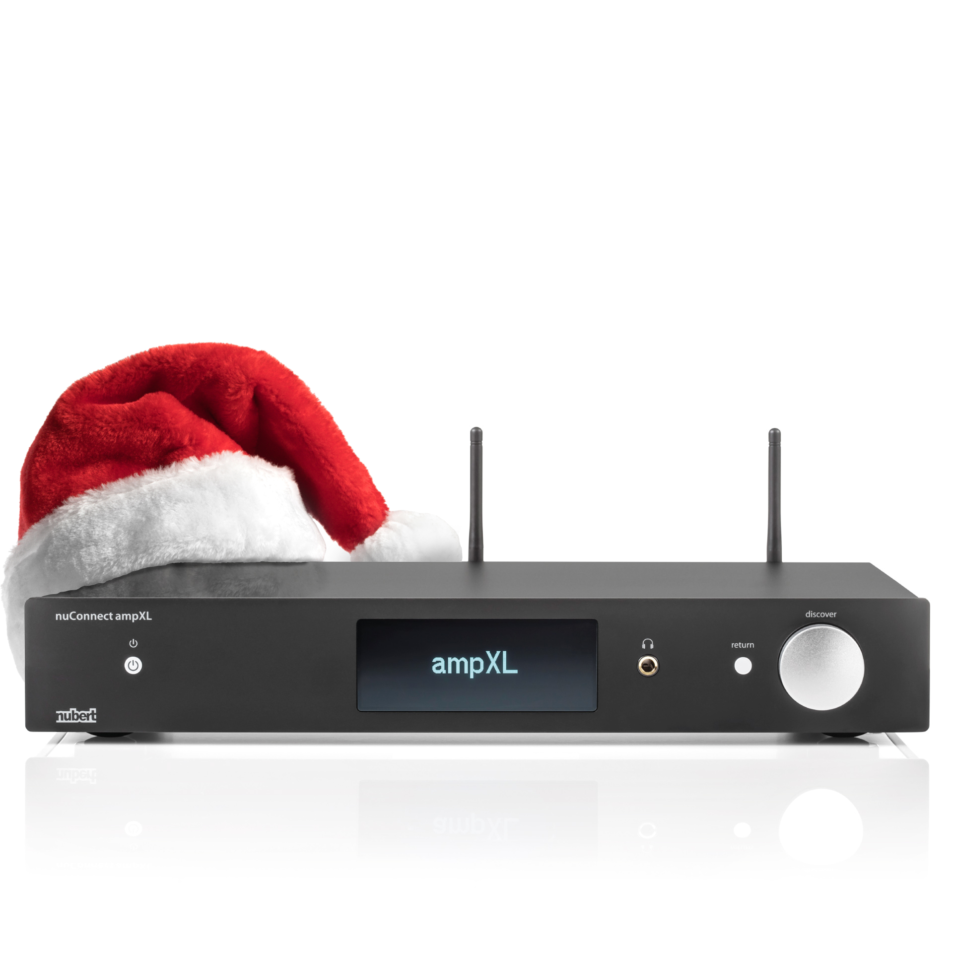 nuConnect ampXL schwarz mit Weihnachtsmütze
