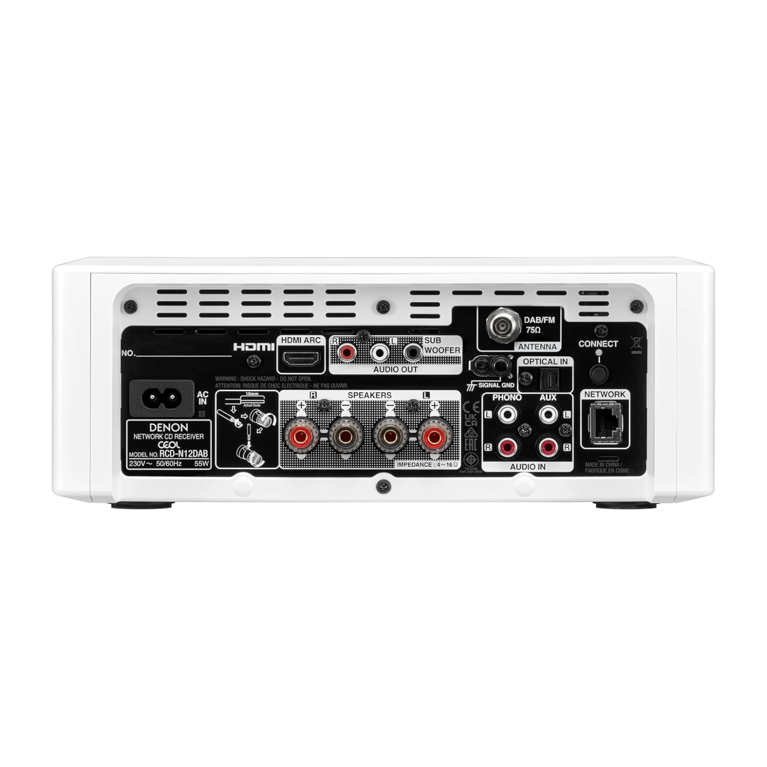 Denon RCD-12 rear white