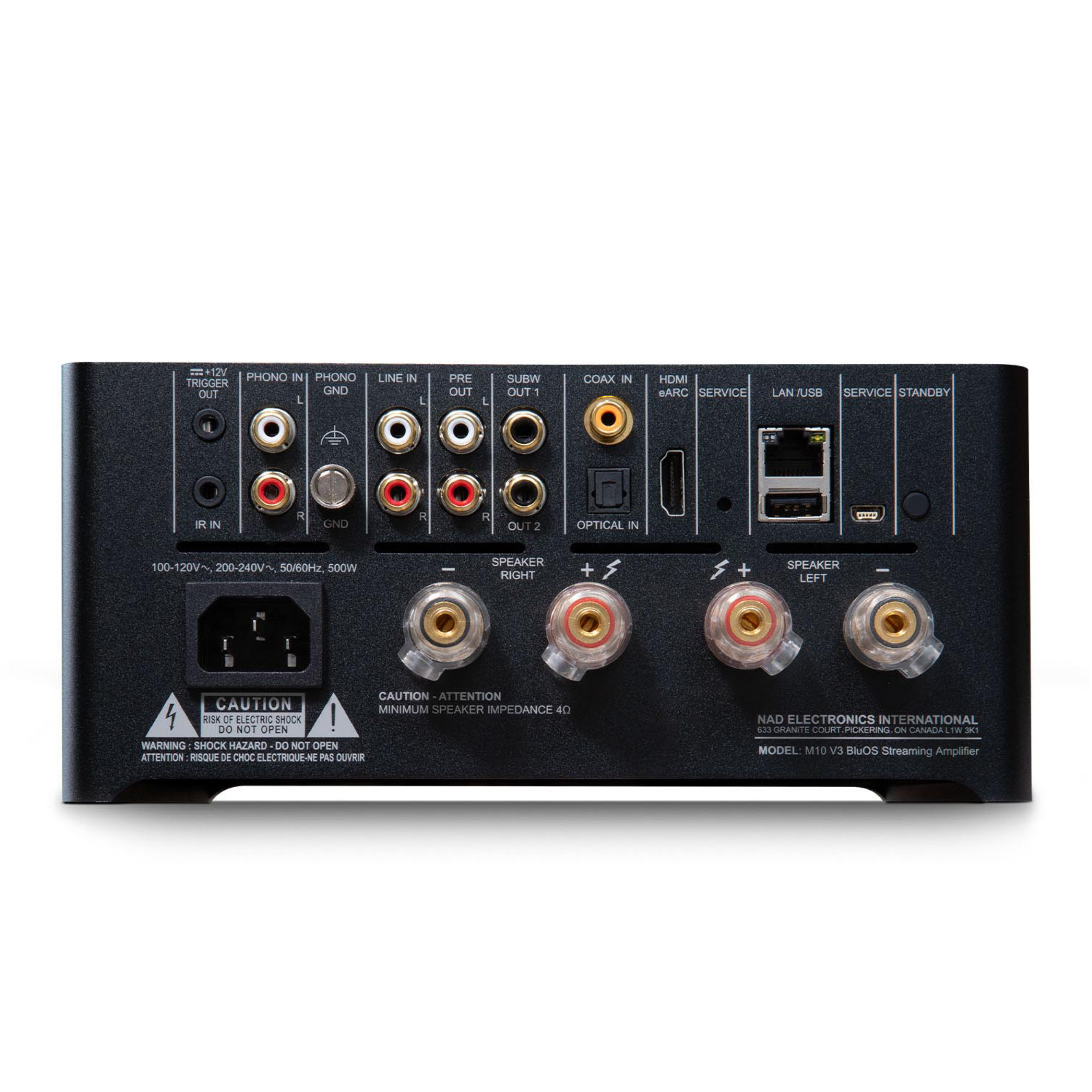 NAD M10V3 rear panel NAD M10V3 rear panel