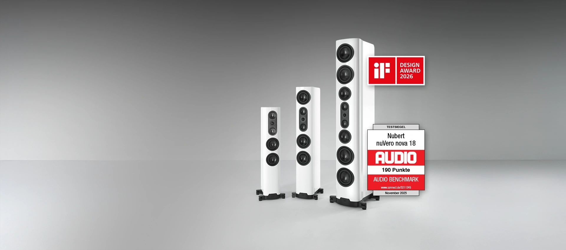 nuVero nova 12, 14 und 18 in Weiß mit Testsiegel IF Award
