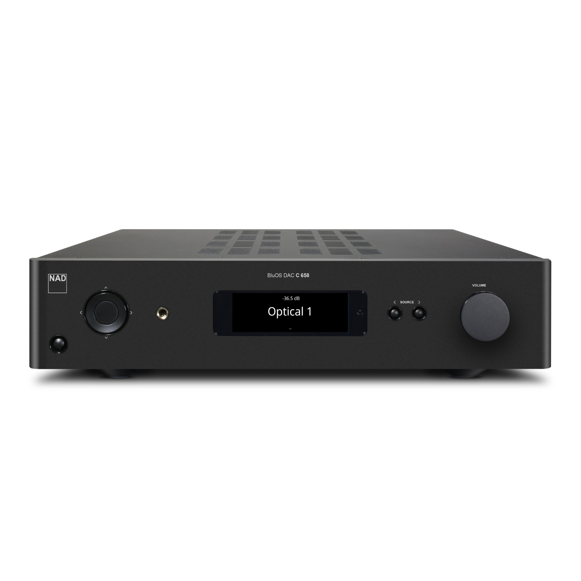 NAD Netzwerk Vorverstärker C658 in Schwarz Vorderseite NAD Netzwerk Vorverstärker C658 in Schwarz Vorderseite