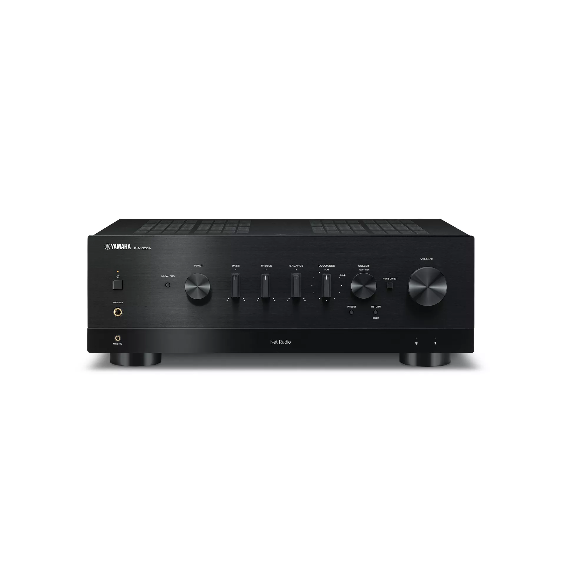 Yamaha R-N1000A stereo receiver black front panel Yamaha R-N1000A stereo receiver black front panel