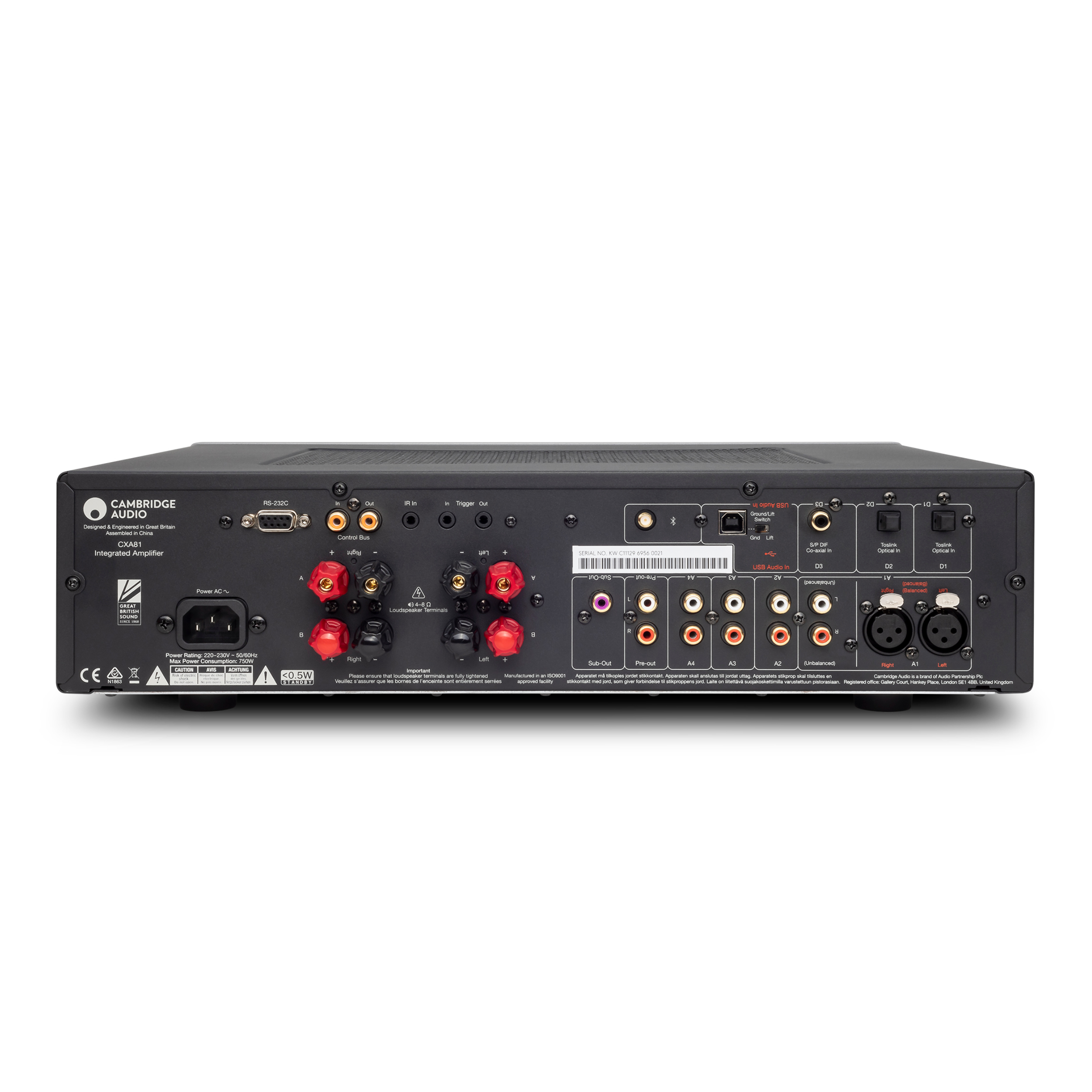 Cambridge Stereo Vollverstärker CXA81 grau back Cambridge Stereo Vollverstärker CXA81 grau back