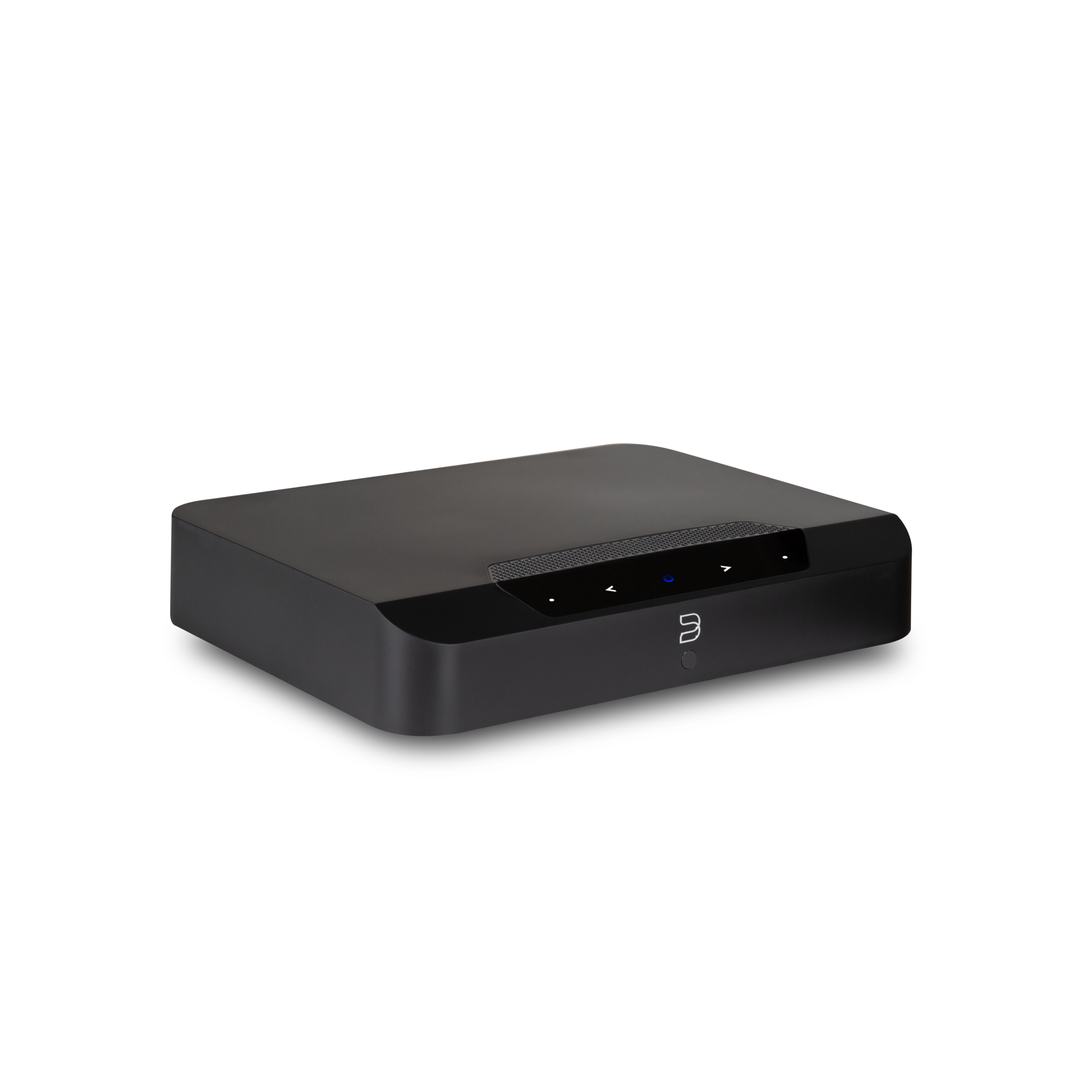 Bluesound Powernode Edge schwarz front gedreht Bluesound Powernode Edge schwarz front gedreht