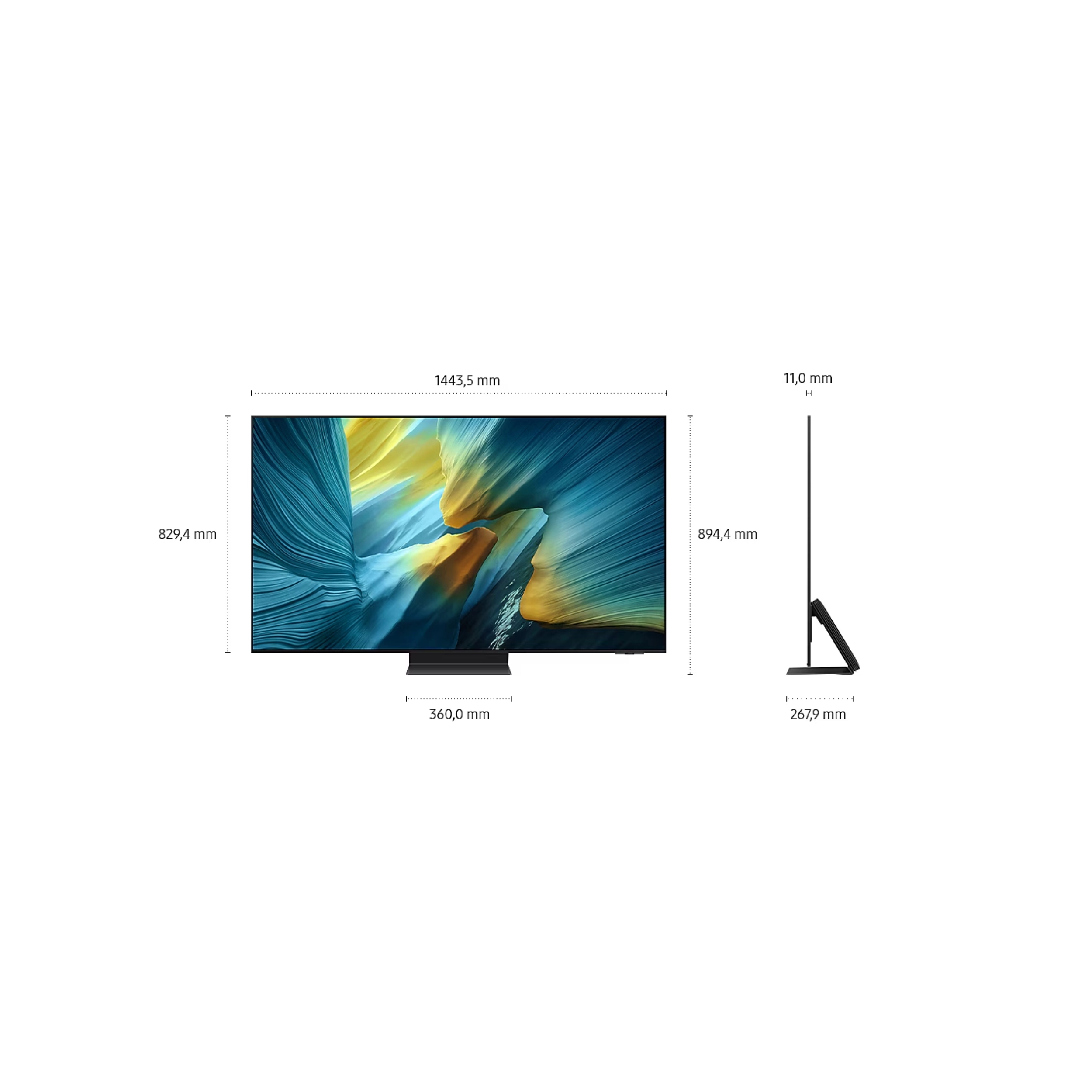 Samsung GQ66S95FATXZG Abmessung