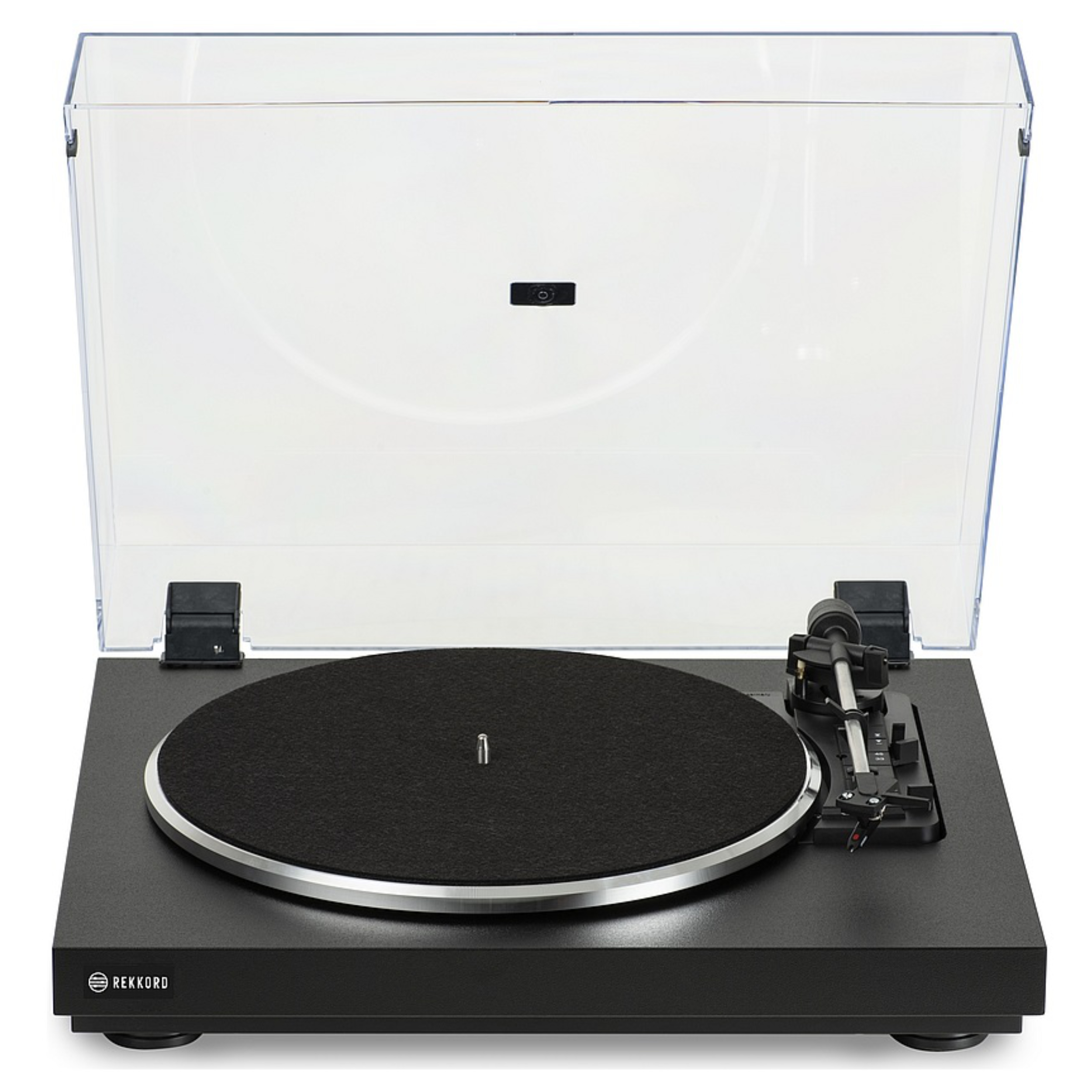 Rekkord Audio F110P in Schwarz Vorderseite geöffnet  Rekkord Audio F110P in Schwarz Vorderseite geöffnet