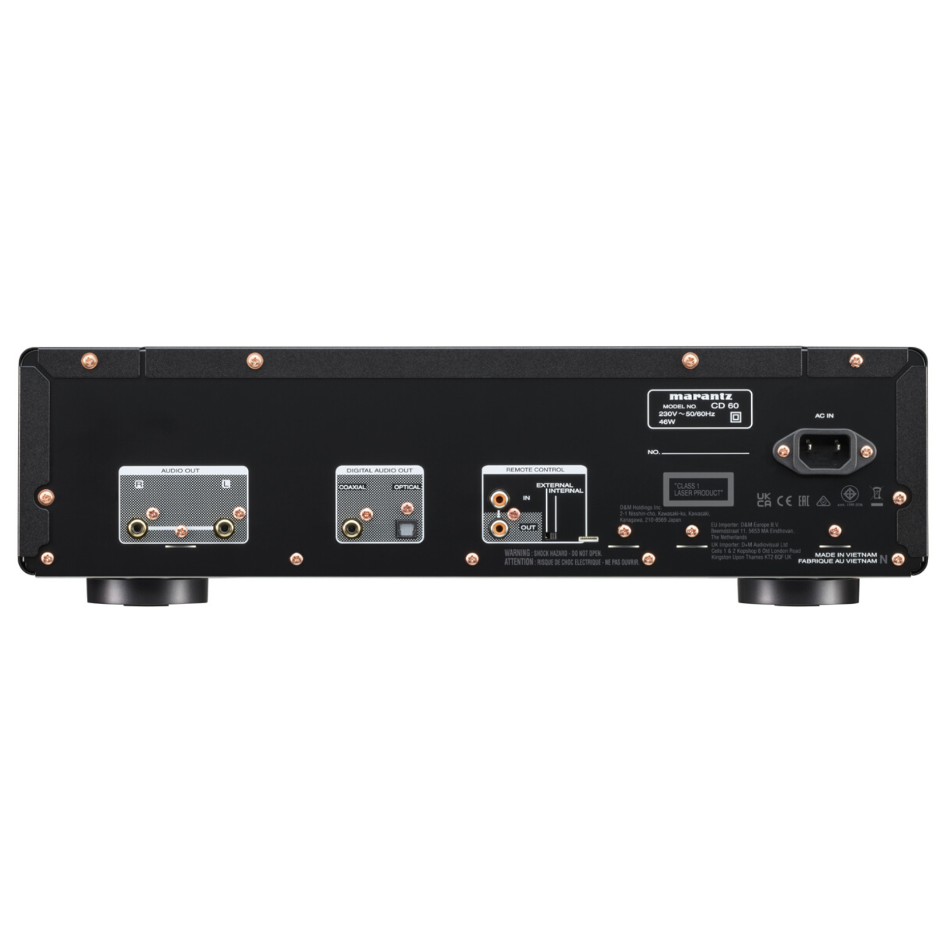 Marantz CD60 in Schwarz Rückseite Marantz CD60 in Schwarz Rückseite
