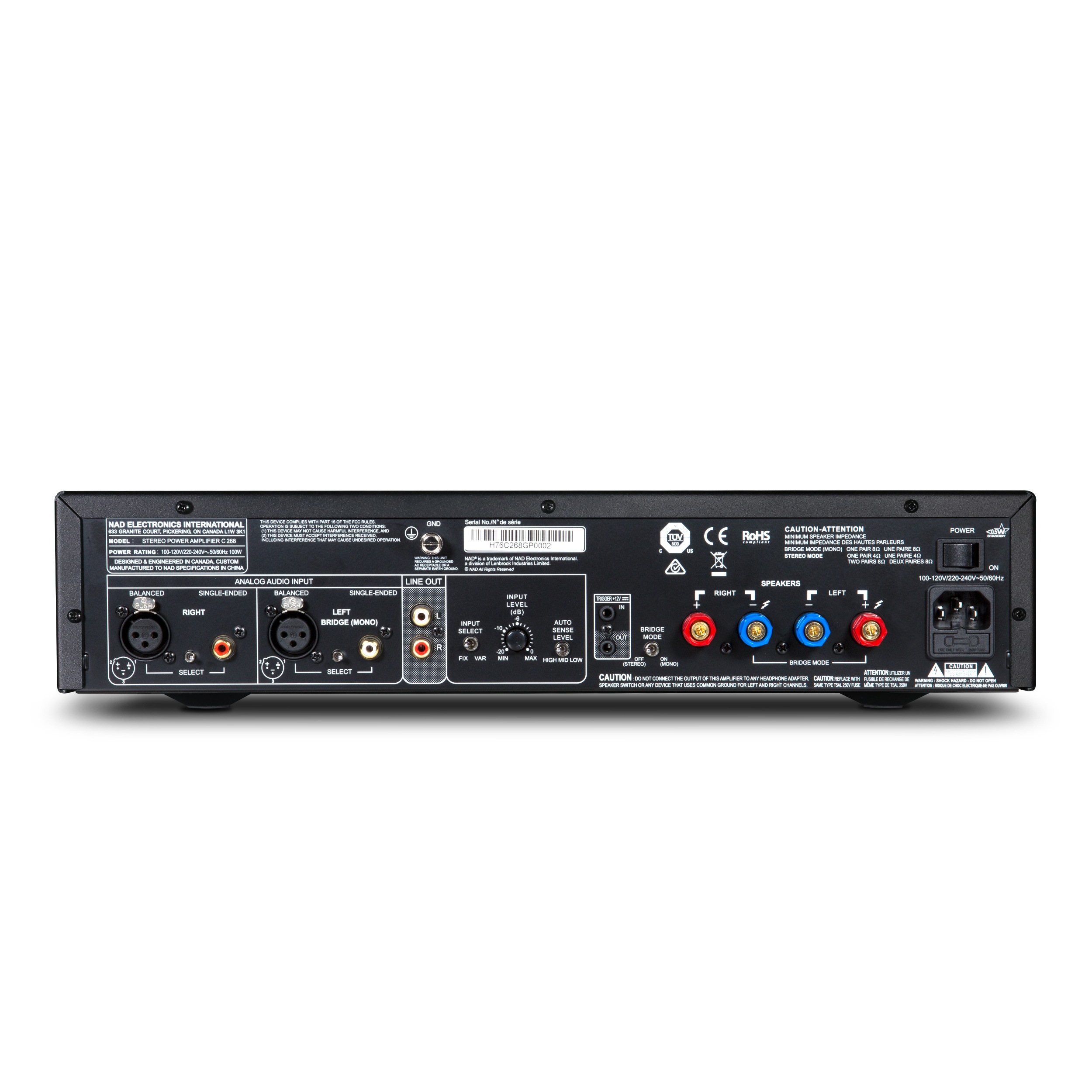 NAD Stereo Power Amplifier C268 Rear NAD Stereo Power Amplifier C268 Rear