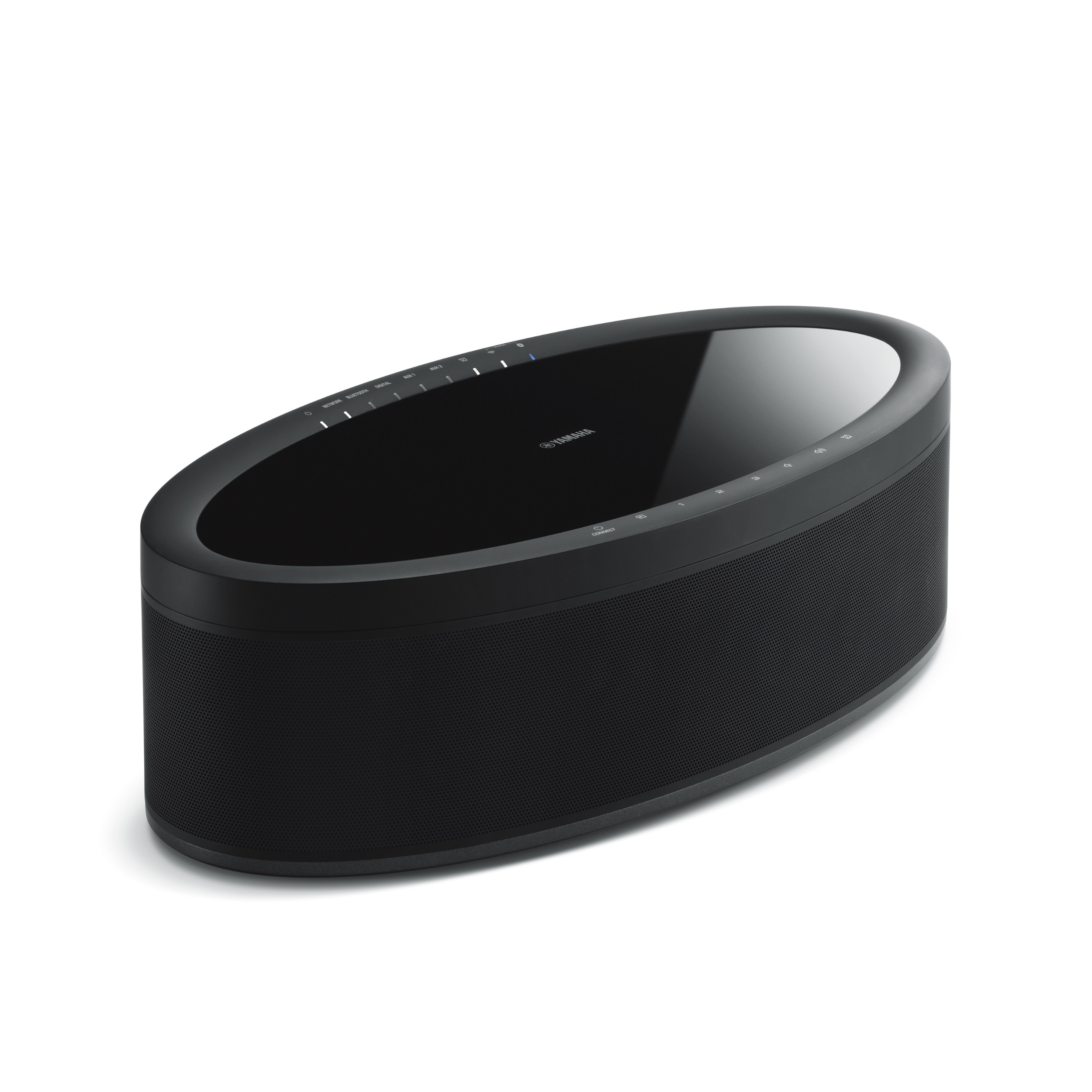 Yamaha network speaker MusicCast 50 black front turned Yamaha network speaker MusicCast 50 black front turned