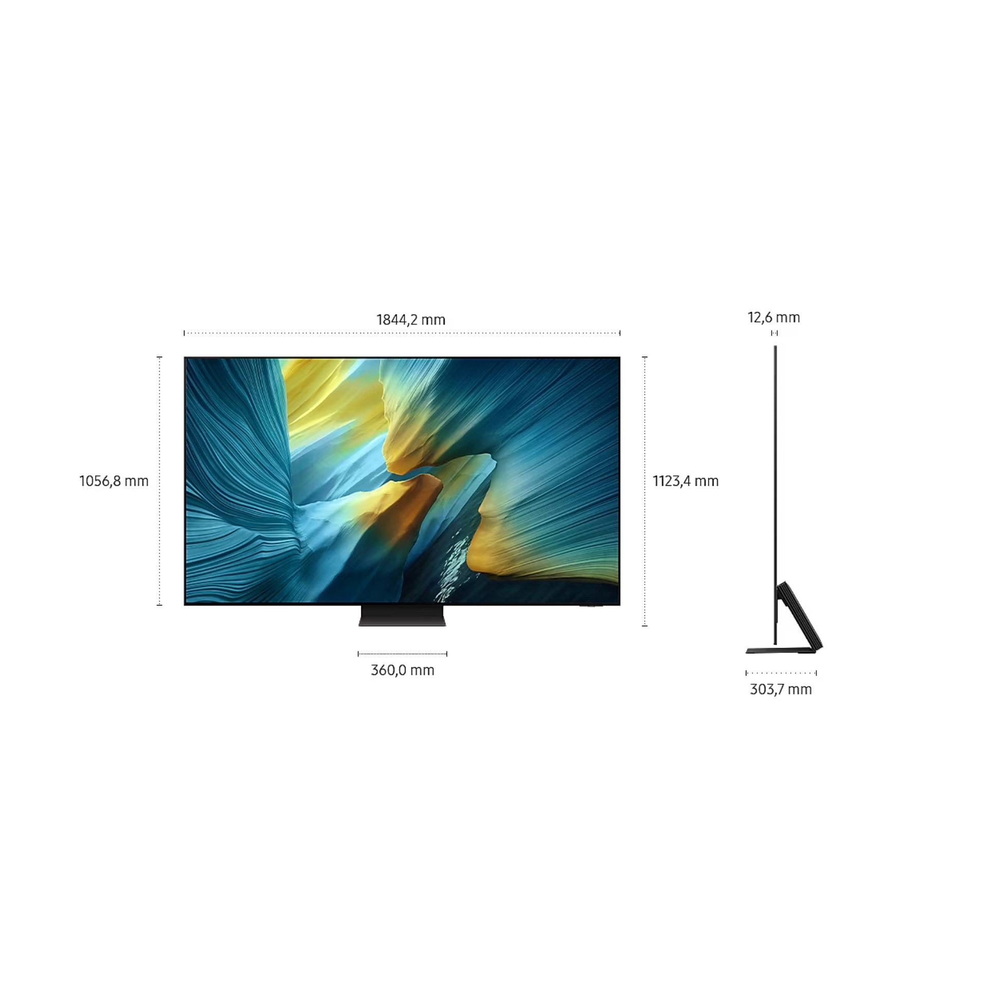 Samsung 55 Zoll S95 Abmessungen