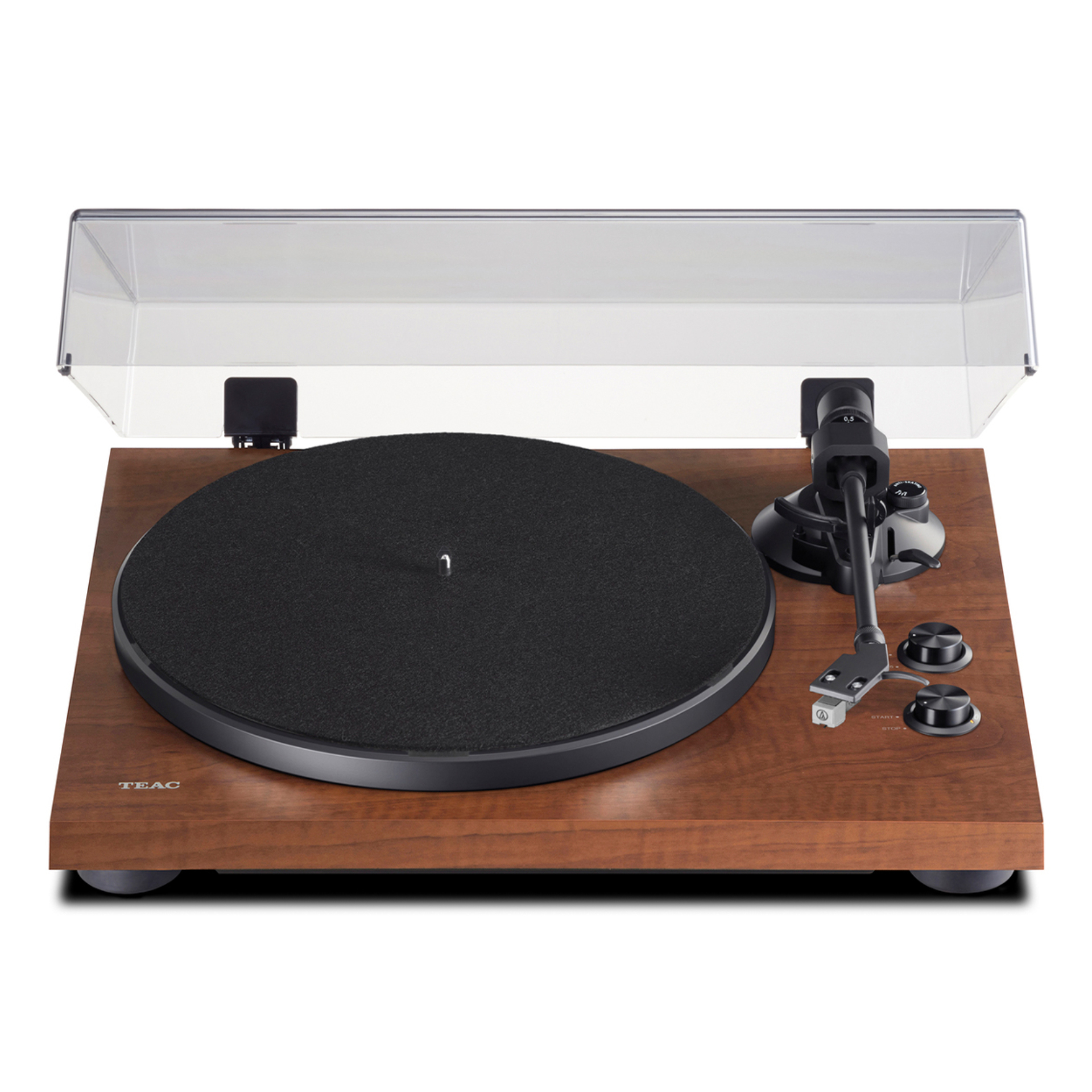 Teac Plattenspieler TN-280BT-A3 in Walnuss Vorderseite geöffnet